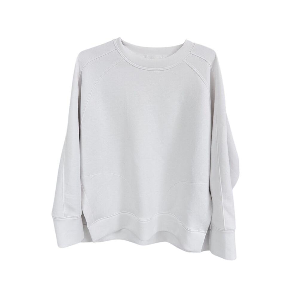 Abercrombie YPB Nooknit Oversized Sweatshirt White Size S Athleisure - Picture 2 of 6